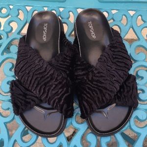 Topshop black sandals size